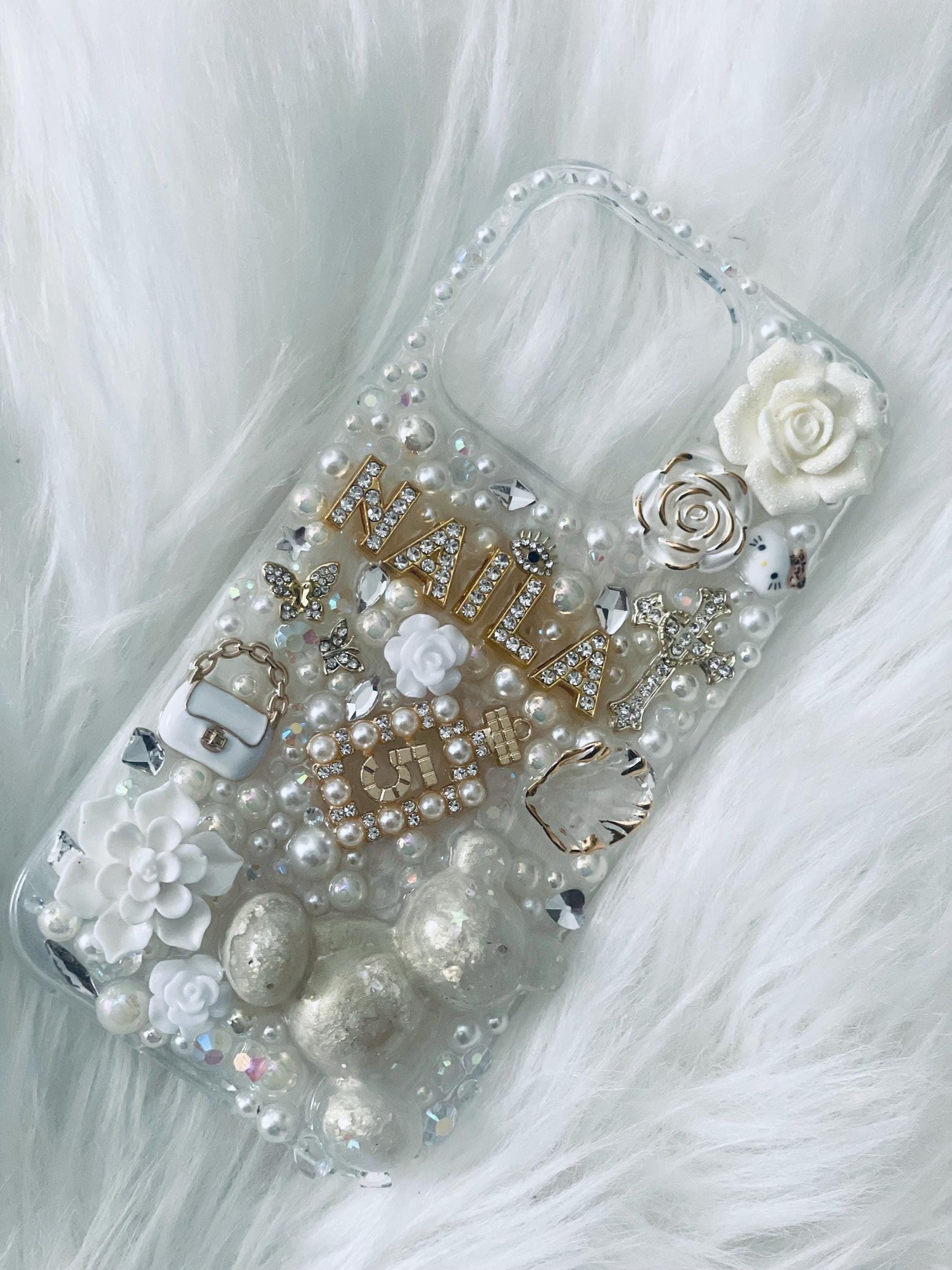 Custom Personalized White Cream and Gold Junk Case