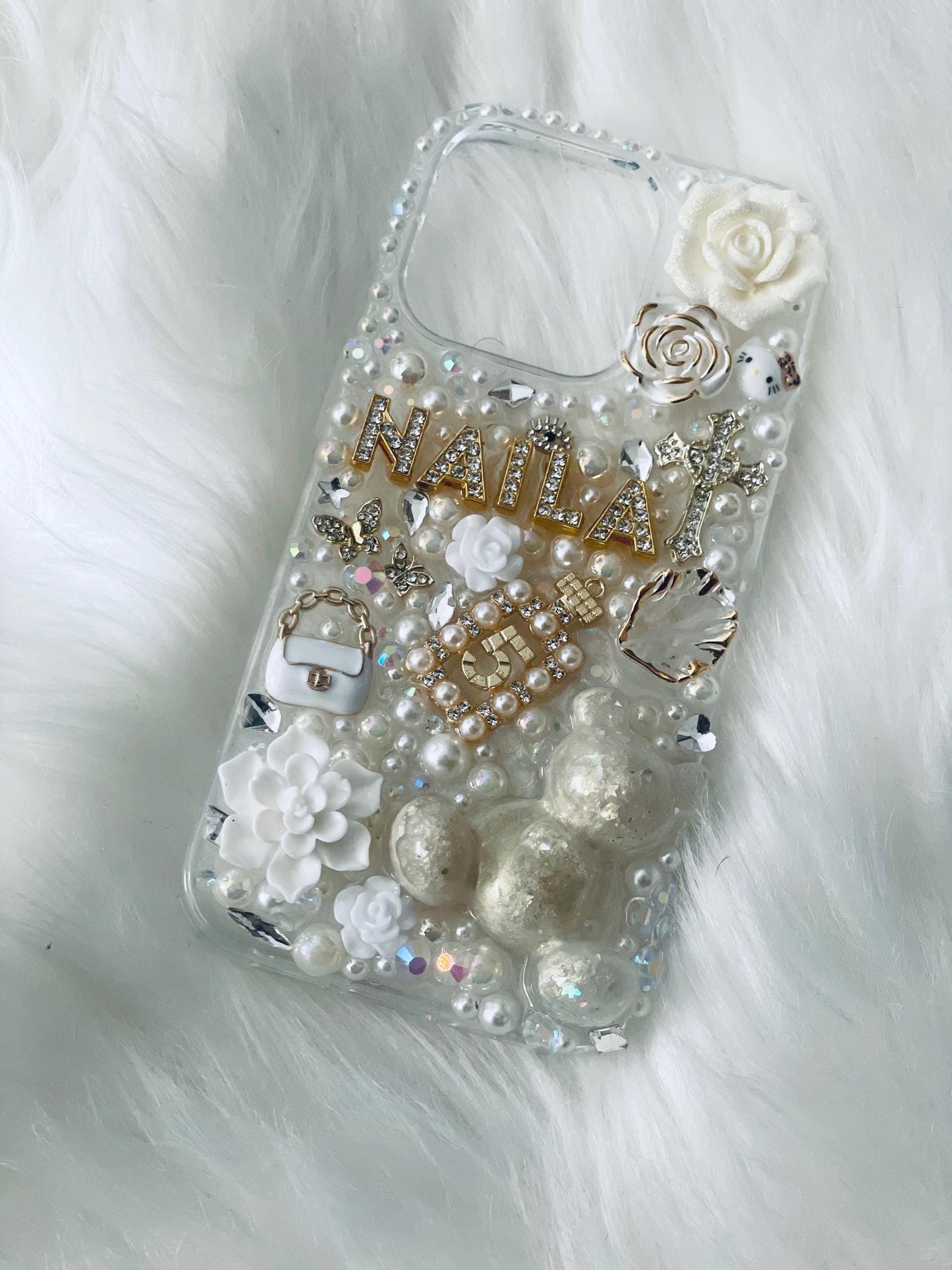 Custom Personalized White Cream and Gold Junk Case