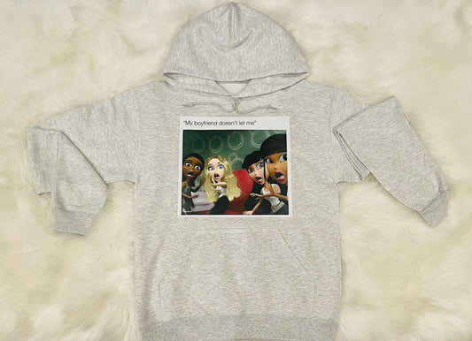 Anti Valentine Bratz Hoodie Sweater Gray, can be customized additional fee. Personalized with added details message.Anti Valentine Bratz Hoodie Sweater Gray, can be customized add on. Personalized with added details message. Trendy Top for Baddies.